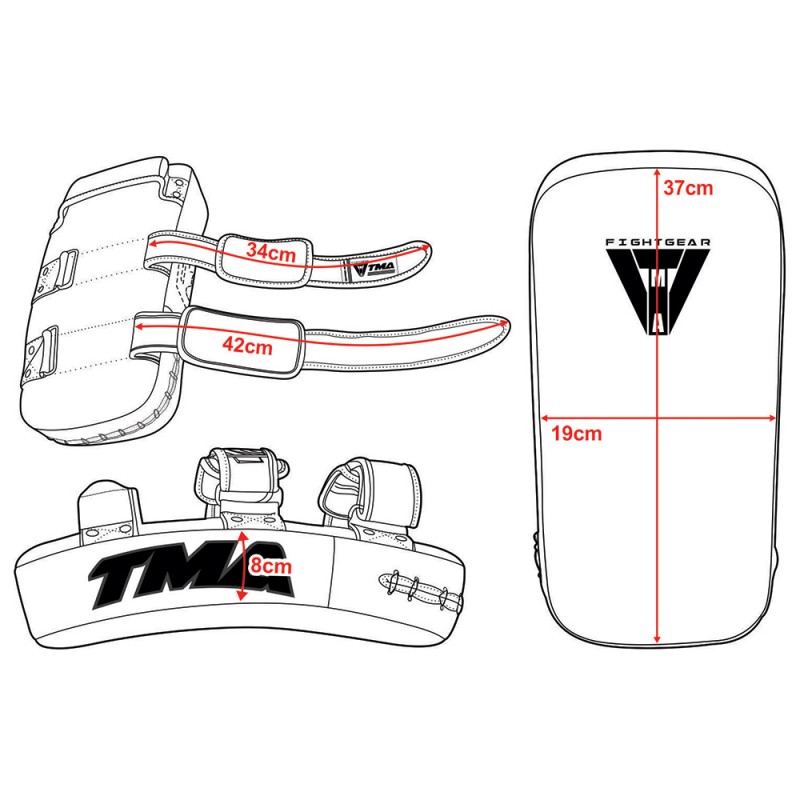 TMA Muay Thai Pad for Training, Curved Kickboxing Kicking Strike